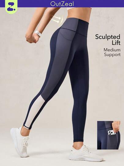 OutZeal 女士运动紧身裤 瑜伽健身吸湿排汗收腹高腰高弹运动裤