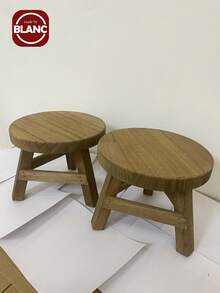 Madebyblanc 1pc Small Wooden Stool Display Stool Decorative Round Wooden Base Stool, Suitable For Small Flower Pot Display, Home Decoration And Office Auxiliary Stand, Decorative Stand, Sturdy Base, Plant Stand, Flower Pot Stand, Plant Enthusiasts