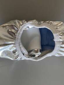 Mujer Zapatos de Ballet Metálicos Punta redonda Piso Estilo Clásico para Danza Escenario - Plateado - Ver 4