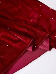 Sparklyn Robe de vin exquise pour fille de fée et enfants, décolleté carré avec perles, design de manches bouffantes, dynamique et rétro, étincelante et exquise, forme évasée qui serre la taille dégageant un tempérament super !