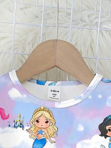 2件套女童针织弹力加厚冬季圆领长袖上衣和打底裤家居服套装 - 彩色 - 查看 6