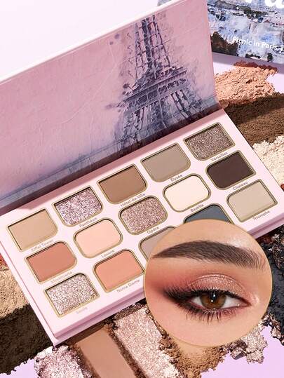 SHEGLAM Picnic In Paris باليت 15 لون علامة تجارية جمال مكياج مستحضرات تجميل للنساء الفتيات مثالي لفصل الخريف الشتاء مثالي ل- Y2K أزياء أنيقة هدية حفلة جاهز أفضل لون