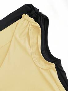 Sweetra 2pcs/Set Asymmetric Collar Fitted T-Shirt, Versatile Casual Top, Spring/Summer