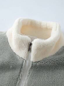 Manfinity EZcore 男士休闲拼色拼接夹克，秋冬 - 灰色 - 查看 7