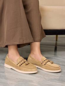 Sleekvia Women's Casual Comfortable Loafers For Christmas - Khaki - View 4