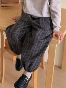 DAZY Young Boys Casual Loose Plaid Pants, Japanese Style, Autumn - Grey - View 2