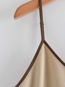 GlowEve CURVE 女士加大码纯色罗纹针织保暖吊带背心，撞色滚边，休闲日常穿着，秋冬款 - 彩色 - 查看 6