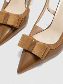 CUCCOO BIZCHIC Tacones altos de moda versátiles para uso diario con diseño de hebilla y decoración de lazo en la punta