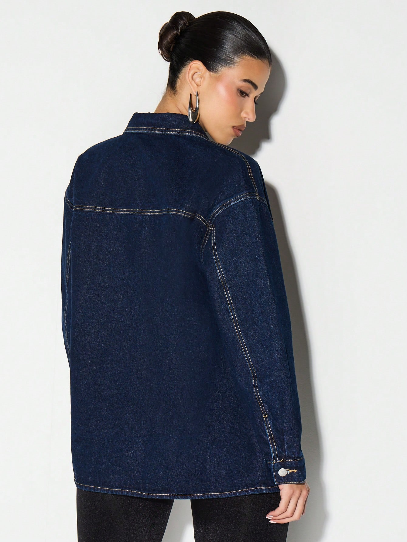 KIZN Chemise en jean oversize à boutons sur le devant