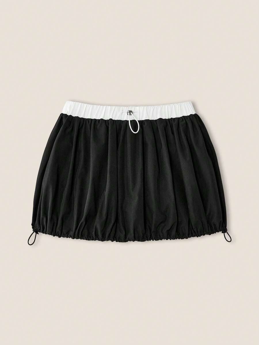 Muvela Women Solid Color Fashionable Skirt, Suitable For Summer Graduation - Black - View 1