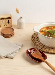 Ceramic Kitchen Utensil Holder, Spoon Rest Rack, Vintage Ceramic Soup Spoon Holder, Ladle Tray, Cookware Storage Tray, Coffee & Dessert Spoon Resting Plate, Ideal Mother's Day & Christmas Gift, Vintage Kiln-Fired Multicolor Design