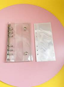 Joivida A6 窄活页封面，10 个 1 格 2 格 3 英寸收纳袋，明信片活页夹收集书籍整理器，返校，学校用品 - 無色 - 查看 10