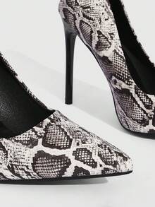 CUCCOO SZL Tacones de aguja con estampado de piel de serpiente, zapatos básicos minimalistas y sexys para citas, fiestas y bodas - Multicolor - Ver 9