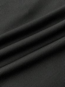 SHEIN Teen Girl Casual Daily Fashion Street Style Turndown Collar Black & White Contrast Bodysuit - Black and White - View 5