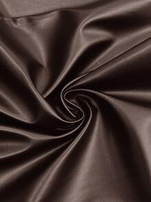 EMERY ROSE Plus Size Women Casual Minimalist Front Open PU Leather Blazer Jacket, Autumn - Brown - View 8