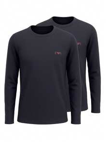 Emporio Armani Men's Cozy Breathable Relaxed Fit Daily Casual Relaxation Black EM000383-AF10778-MC001 - Black - View 1