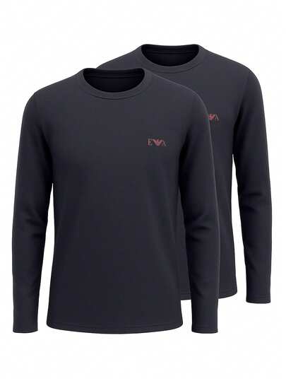 Emporio Armani Bold Monogram Men's T-Shirt 2 Pack Black