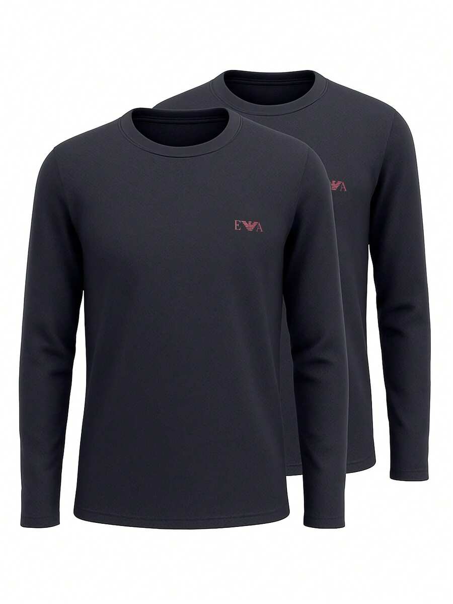 Emporio Armani Men's Cozy Breathable Relaxed Fit Daily Casual Relaxation Black EM000383-AF10778-MC001 - Black - View 1