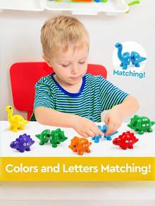 Rainbow Letters Dinosaur Alphabet Matching Toy Tactile Surfaces Interactive Learning Game Cognitive Development Family Bonding Activity Christmas Stocking Fillers Holiday Gift Ideas Scandinavian Style Cottage Core Aesthetic Must Haves - Multicolor - View 4