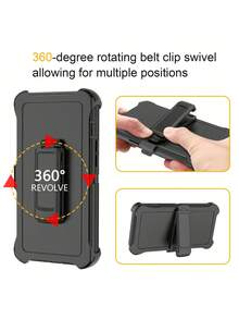Ốp lưng điện thoại FOGEEK 16 có kẹp thắt lưng (Bảo vệ nhiều lớp) [Chống sốc][Chống rơi][Chống trượt], Ốp lưng bảo vệ chân đế chắc chắn (Tương thích 4 trong 1). Chống nước, Chống trầy xước - Màu xanh lam - Xem 4