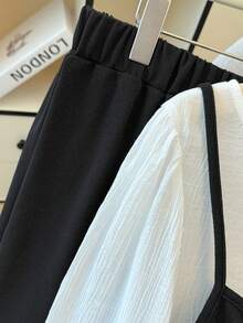 GlowEve CURVE 大码休闲通勤无袖上衣+松紧腰宽松裤两件套