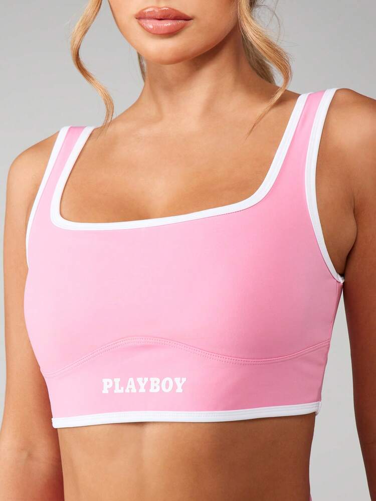 Missguided x Playboy Sports Bra With Contrast Trim