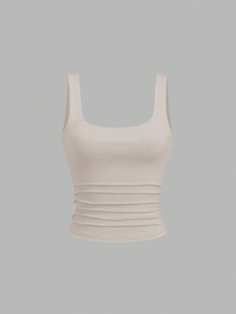 Sweetra Camiseta básica de mujer con volantes en el bajo de unicolor - Multicolor - Añade 8