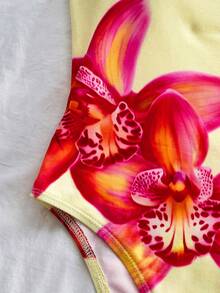 Soleia 新款女士度假针织印花不对称肩部蝴蝶结连体衣 - 彩色 - 查看 7