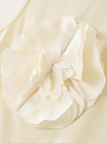 Muvela 1 件女式纯色花卉 3D 装饰无袖圆领背心