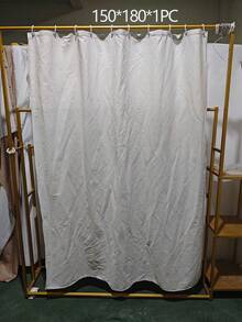 1件浴帘，米色亚麻质感面料，速干布，保护浴室隐私，装饰家居浴室，秋季装饰，浴室配件，返校季 - 米色 - 查看 12