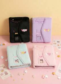 Joivida 1pc A5 Cartoon Butterfly Plush Photo Album, Magnetic Snap Closure, Full Cover, Containing 10pcs Inner Pages, Girl Chasing Card Loose Leaf Storage Album, Highly Attractive Notebook Housing,Back To School,School Supplies - Pink - View 15