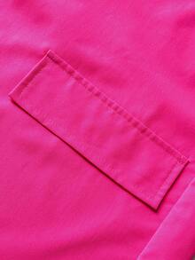 Maweii 2件套加大码时尚性感亮色长袖褶皱连体裤，秋季面料，女士粉色休闲套装 - 玫紅色 - 查看 8