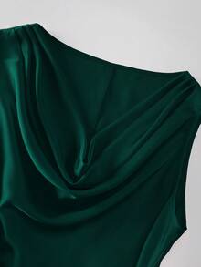 GlowEve CURVE Váy không tay thanh lịch cho nữ cỡ lớn có nơ thắt eo - Màu xanh lá cây đậm - Xem 6