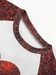 EMERY ROSE 女士卫衣，心形闪亮钻石印花图案，情人节礼物，送给女友和闺蜜的礼物，情侣礼物，圣诞礼物，适合居家穿着，长袖抓绒保暖秋冬针织衫，2026新款女士卫衣，返校季礼物，教师节礼物 - 彩色 - 查看 3