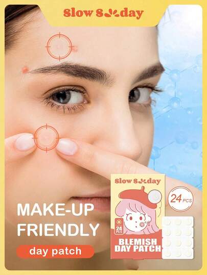 Patch hydrocolloidique SlowSunday pour les boutons d'acné, 24 pièces, patch couvrant les boutons d'acné imperméable et respirant, doux et non irritant, pour les soins de la peau du visage, pour couvrir les boutons et les imperfections