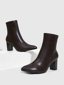 Daringsoles Women's Fashion Versatile Commute Chunky Heel Ankle Boots For Christmas - Coffee Brown - View 7