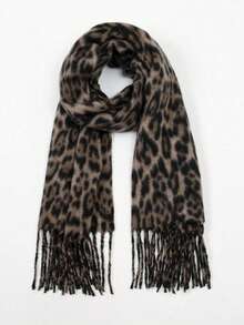 Joivida 1pc Piece Leopard Print Scarf, Winter Versatile Thickened Faux Cashmere Shawl & Neck Warmer 2-In-1,Valentine's Day And Christmas Gifts,Bring You Warmth In The Cold Winter.Valentine's Day Gift - Multicolor - View 2