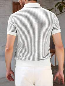 Manfinity RSRT 男士纯色简约休闲短袖针织上衣 - 杏色 - 查看 2