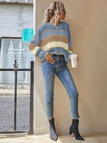 EMERY ROSE 女士最新款时尚舒适圣诞撞色套头毛衣 - 彩色 - 查看 4