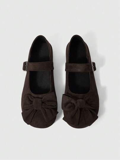 Mocassini casual da donna con fiocco decorativo e motivo a quadri