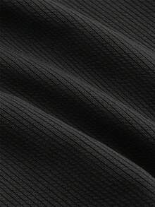 SHEIN MOD Quần ống loe cạp cao có cấu trúc xẻ đa năng màu đen dành cho phụ nữ có kích thước lớn - màu đen - Xem 3