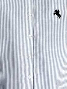 休闲宽松长袖少女衬衫 - 藍色 - 查看 4