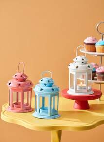 Joivida 1pc, Hanging Vintage Candle Holder, Advanced Candle Holder, Hand-Held Butter Lamp, Round Iron Glass Lantern, Home Decoration, Elegant Metal Candle Holder Jar, Holiday Gifts, Suitable For New Year Gifts, Festival Celebrations, Table Decorations - Multicolor - View 2