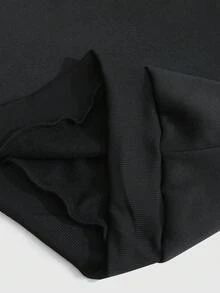 ROMWE MEN Áo hoodie in màu tương phản dành cho nam - màu đen - Xem 4