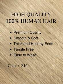 7pcs 95g 16# Full Head Lace PU Double Weft Clip Ins Real Human Hair Extensions, HQ Remy Human Hair Seamless PU Clip Ins Extensions For Women - S16 - View 2