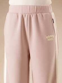 SUMWON Happy Days 舒适连帽卫衣和慢跑裤套装，女童休闲度假装。 - 粉色 - 查看 7