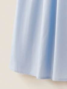 Muvela 女式夏季纯色系腰前系带吊带背心连衣裙、太阳裙 - 藍色 - 查看 7