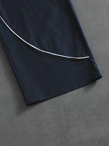 PAVTROS Men's Letter Print Hooded Zip-Up Jacket And Contrast Trim Pants Set Men 2 Piece Set Men Street Wear Sets Men Tracksuit Set Jogging Suits Men Jogging Set,Windbreaker/Outdoor Windbreaker,Parka,Streetwear,Jogging,