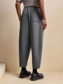 AKNOTIC Men's Loose Solid Color Drawstring Waist Pockets Casual Tapered Sweatpants - Grey - View 7