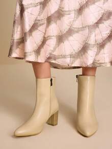 Daringsoles Botines de tacón alto para mujer, con punta fina, cremallera lateral y diseño versátil para uso diario. - Caqui - Ver 7